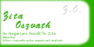 zita oszvath business card